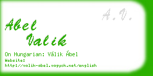 abel valik business card